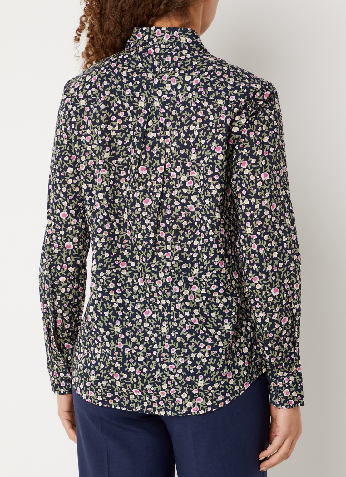 Benetton Blouse met print - achterkant donkerblauw