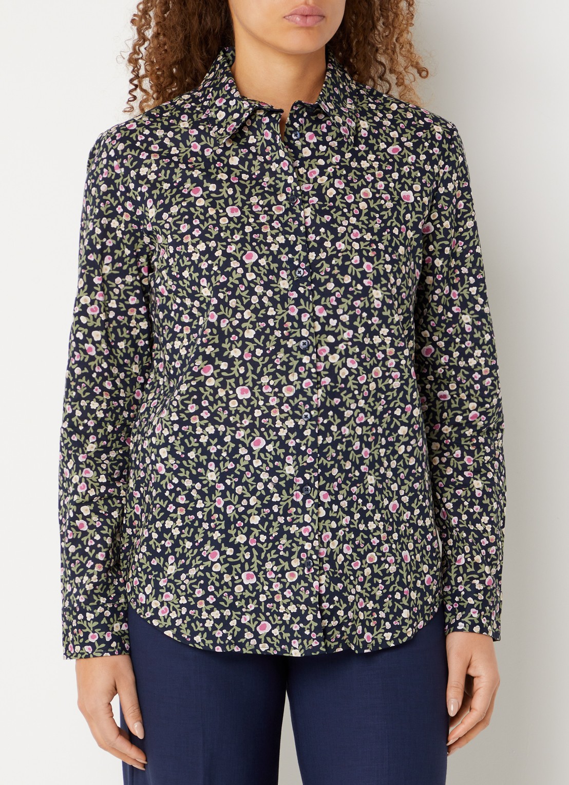 Benetton Blouse met print - detail 2 donkerblauw