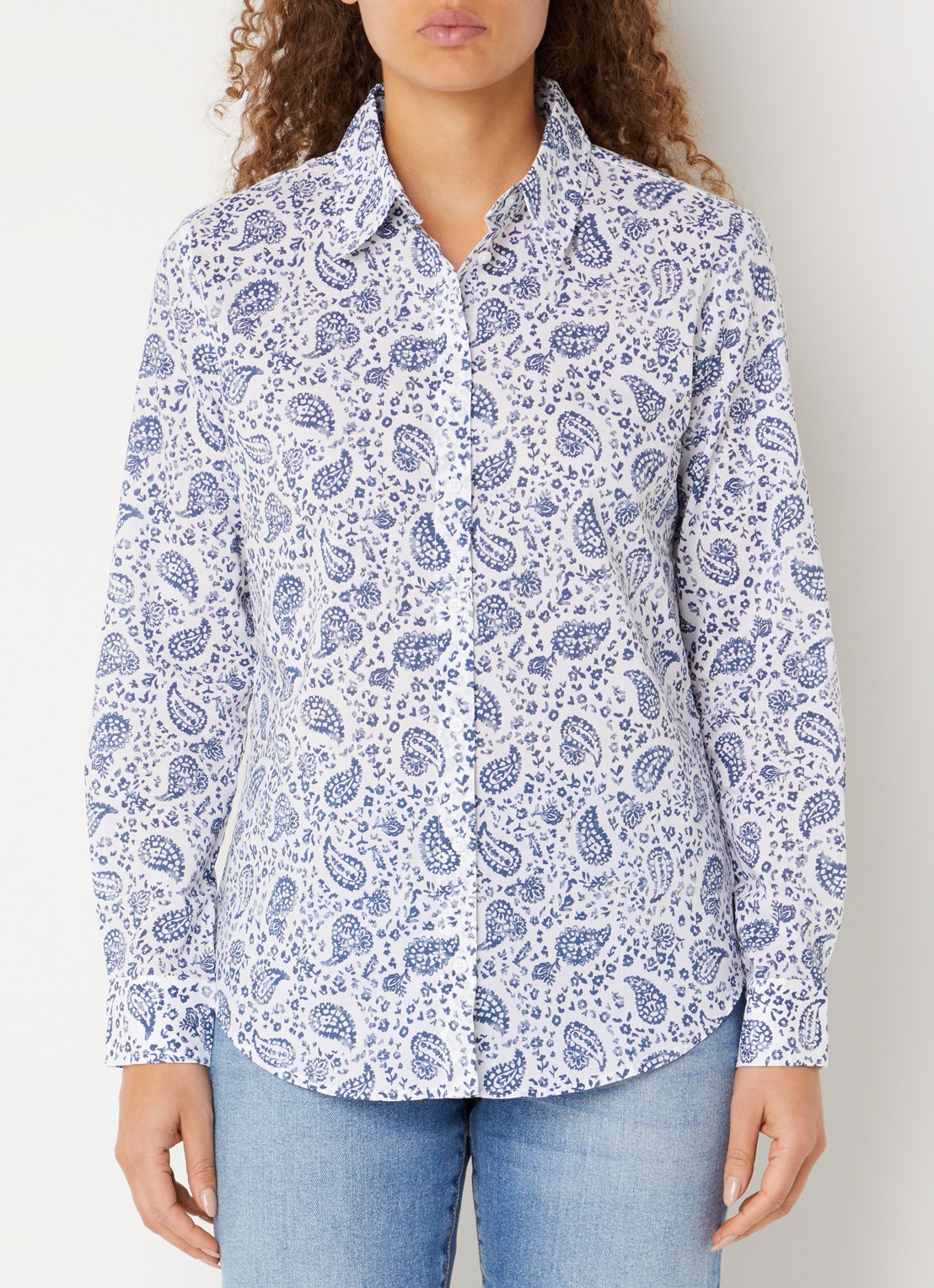 Benetton Blouse met print - detail indigo