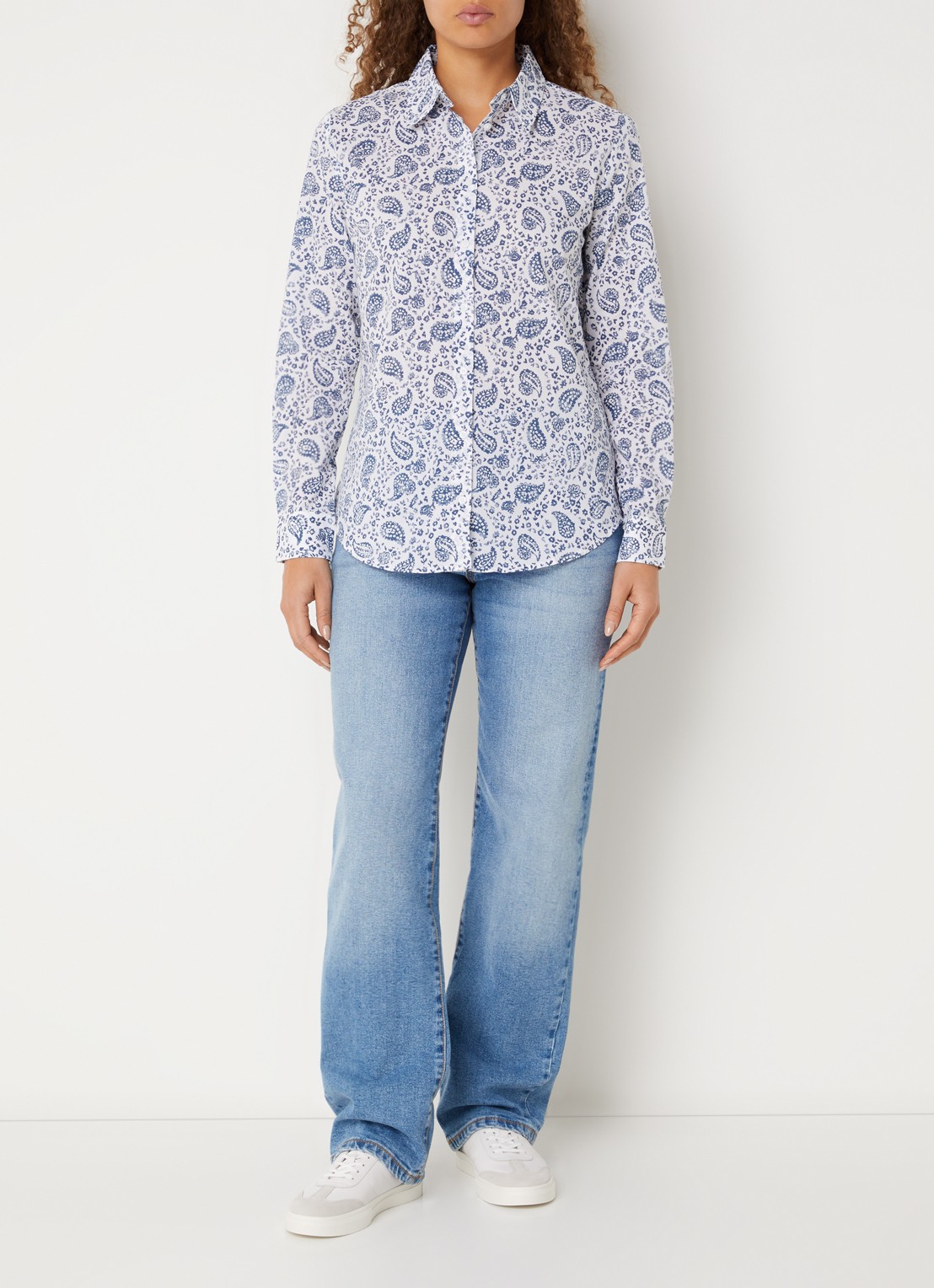 Benetton Blouse met print - voorkant 3 indigo