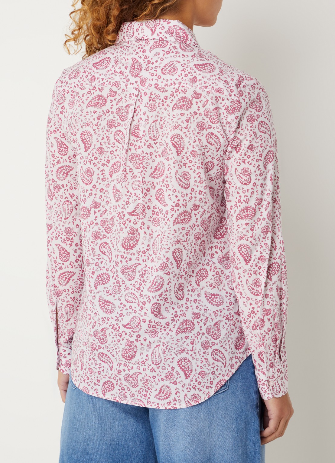 Benetton Blouse met print - achterkant 3 donkerrood