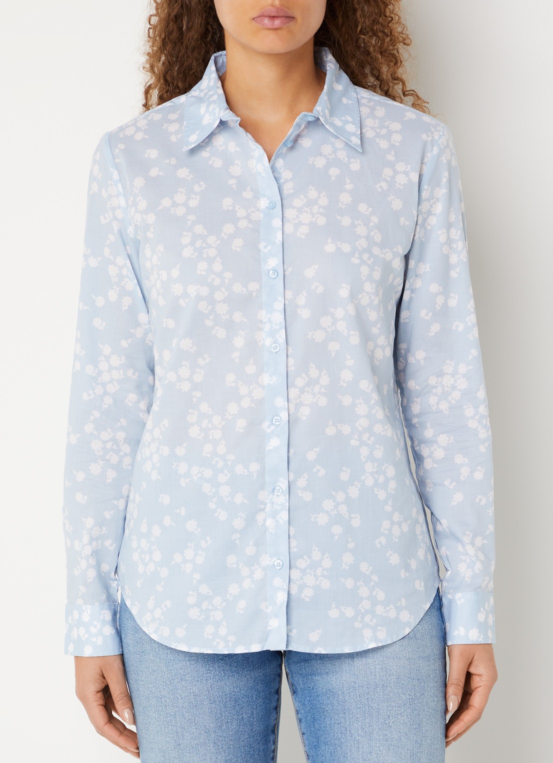 Benetton Blouse met print - detail 3 lichtblauw