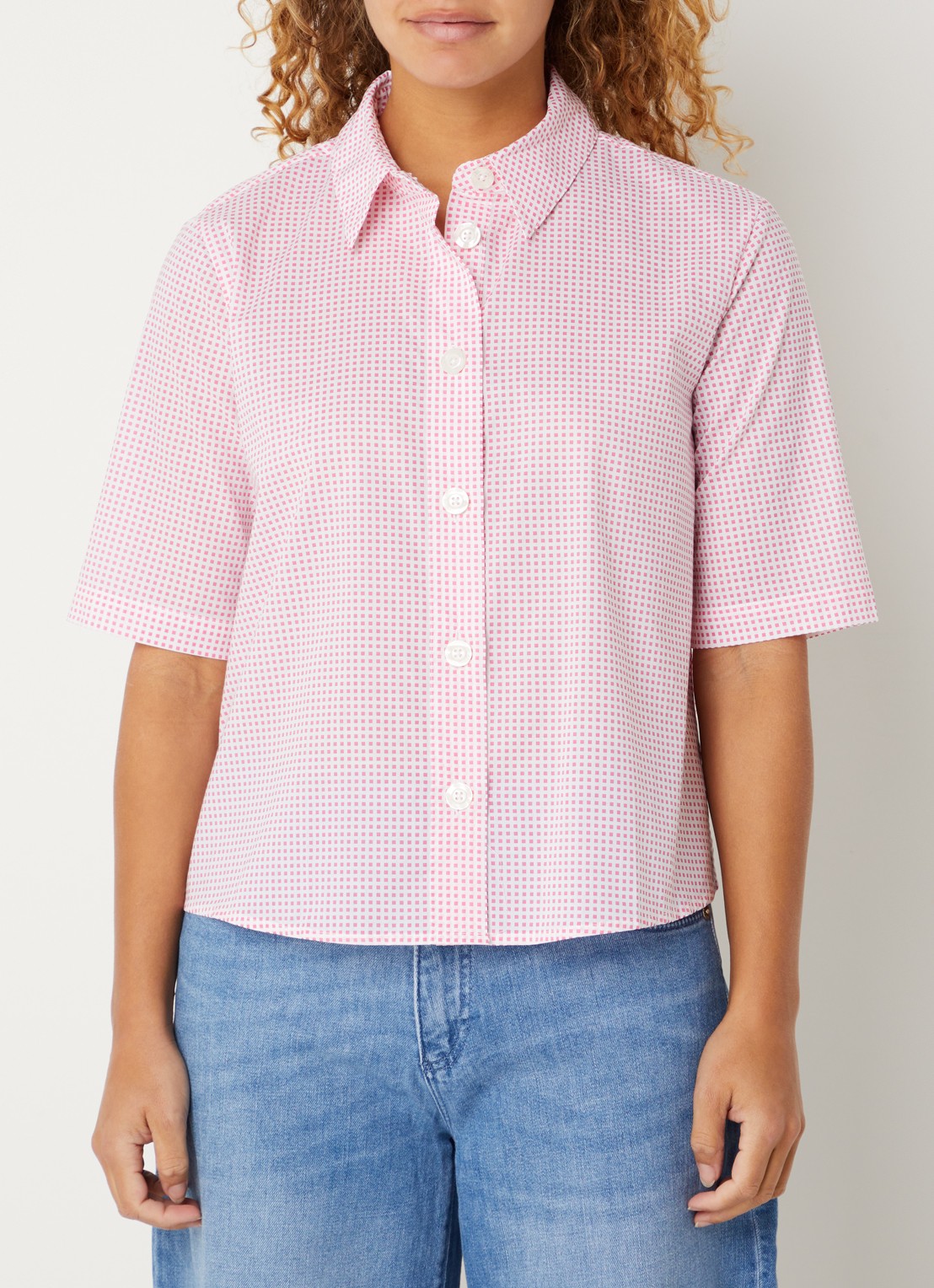 Benetton Blouse met print - detail 4 fuchsia