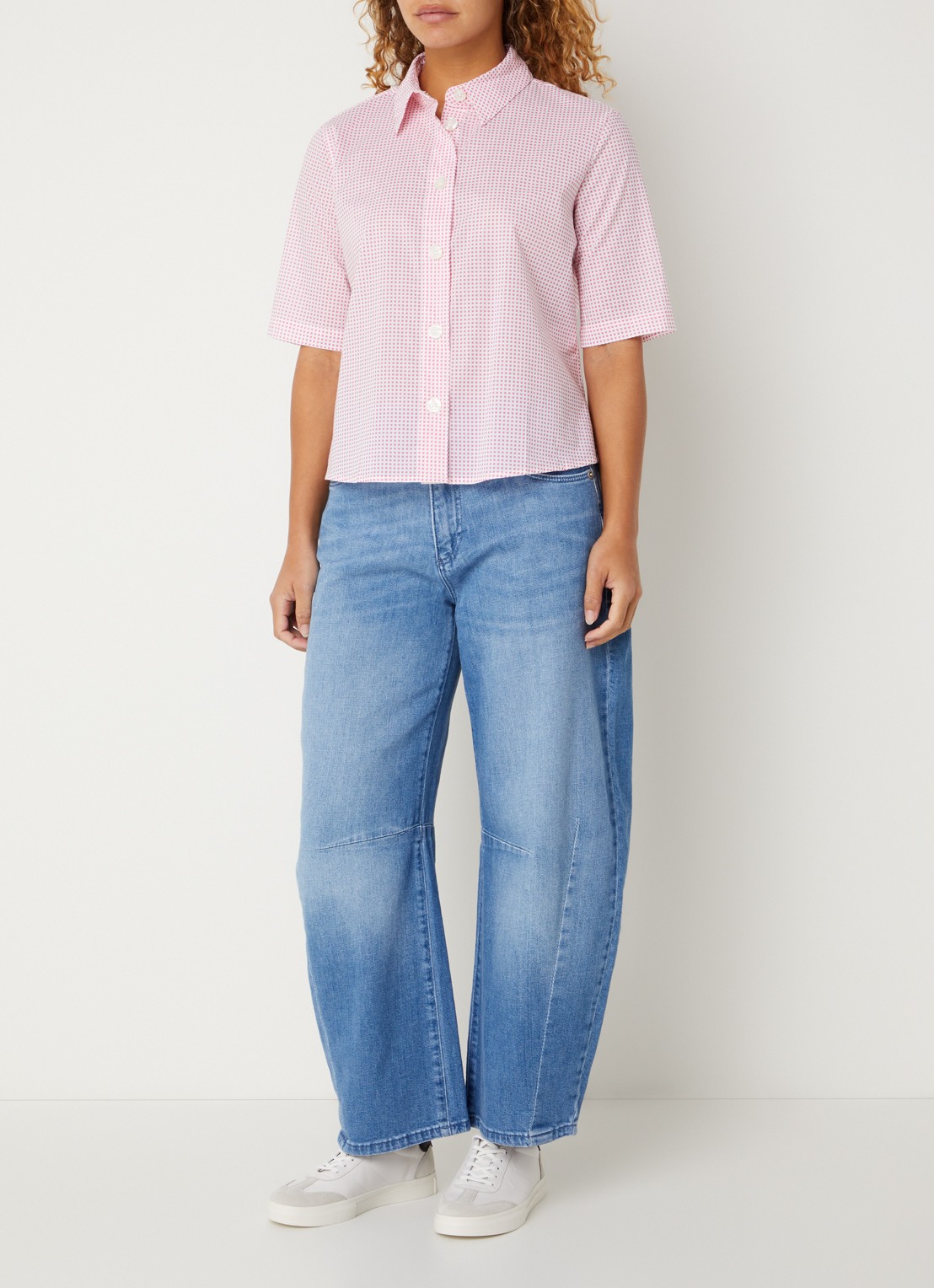 Benetton Blouse met print - voorkant 3 fuchsia
