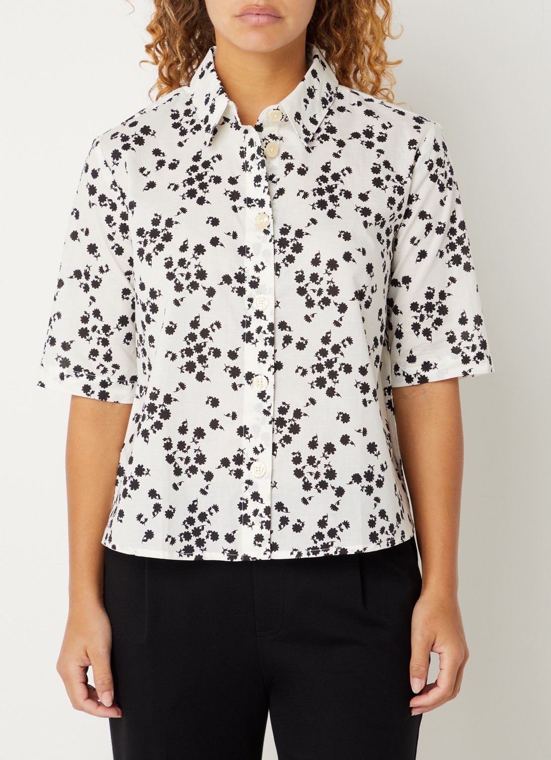 Benetton Blouse met print - detail zwart