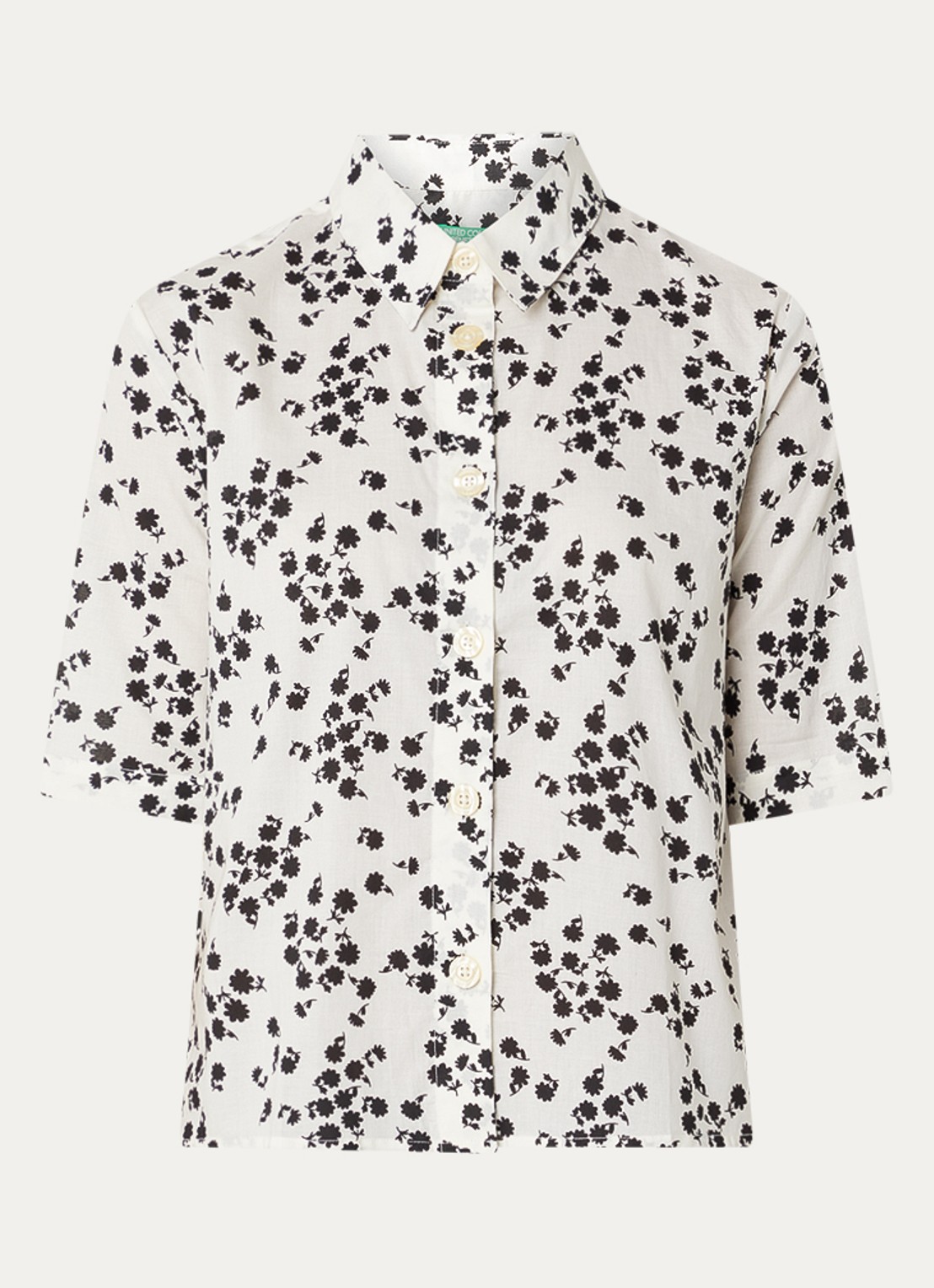 Benetton Blouse met print - voorkant 3 zwart