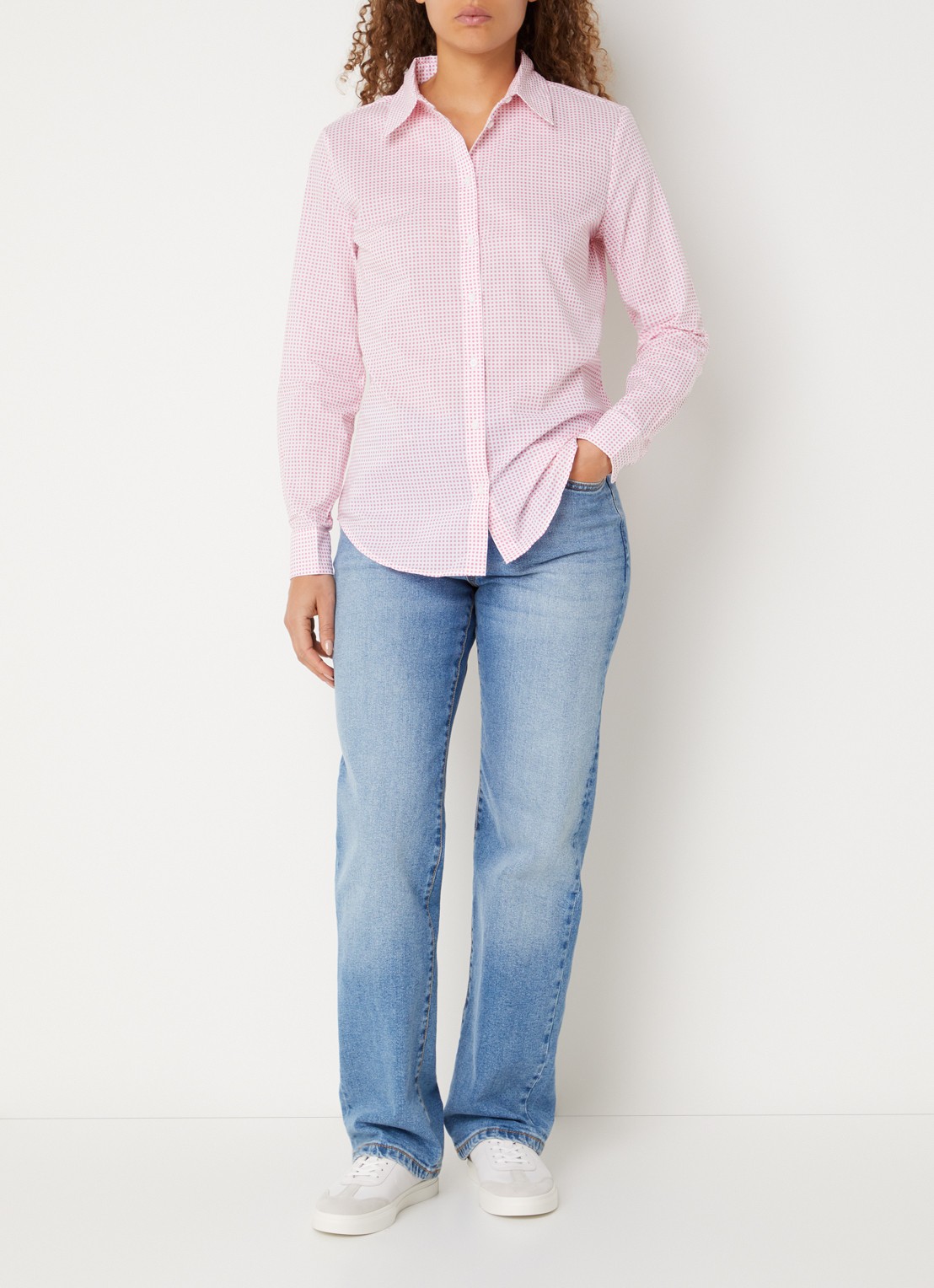 Benetton Blouse met print - voorkant 3 donkerroze