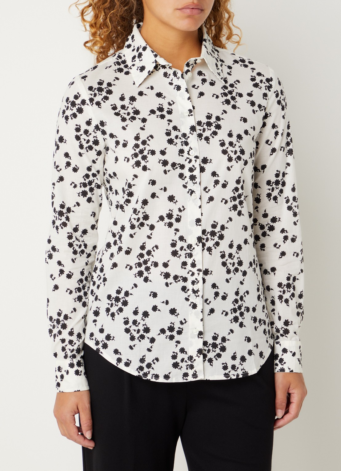 Benetton Blouse met print - detail zwart
