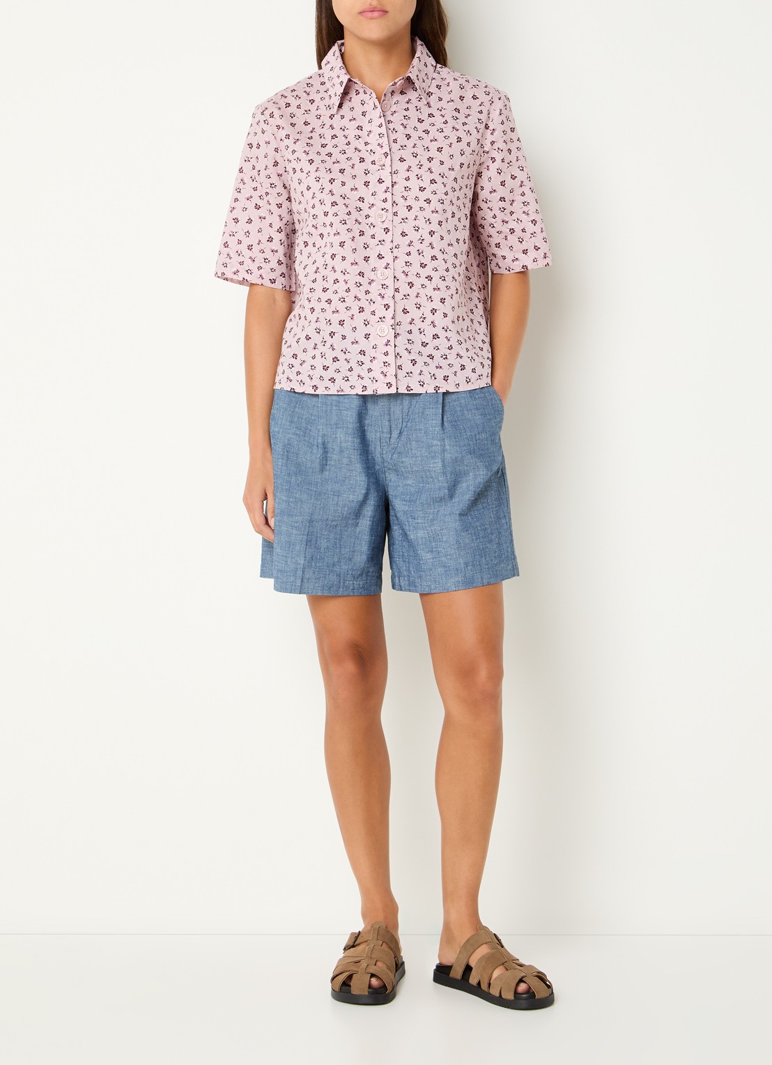 Benetton Blouse met print - voorkant 2 oudroze