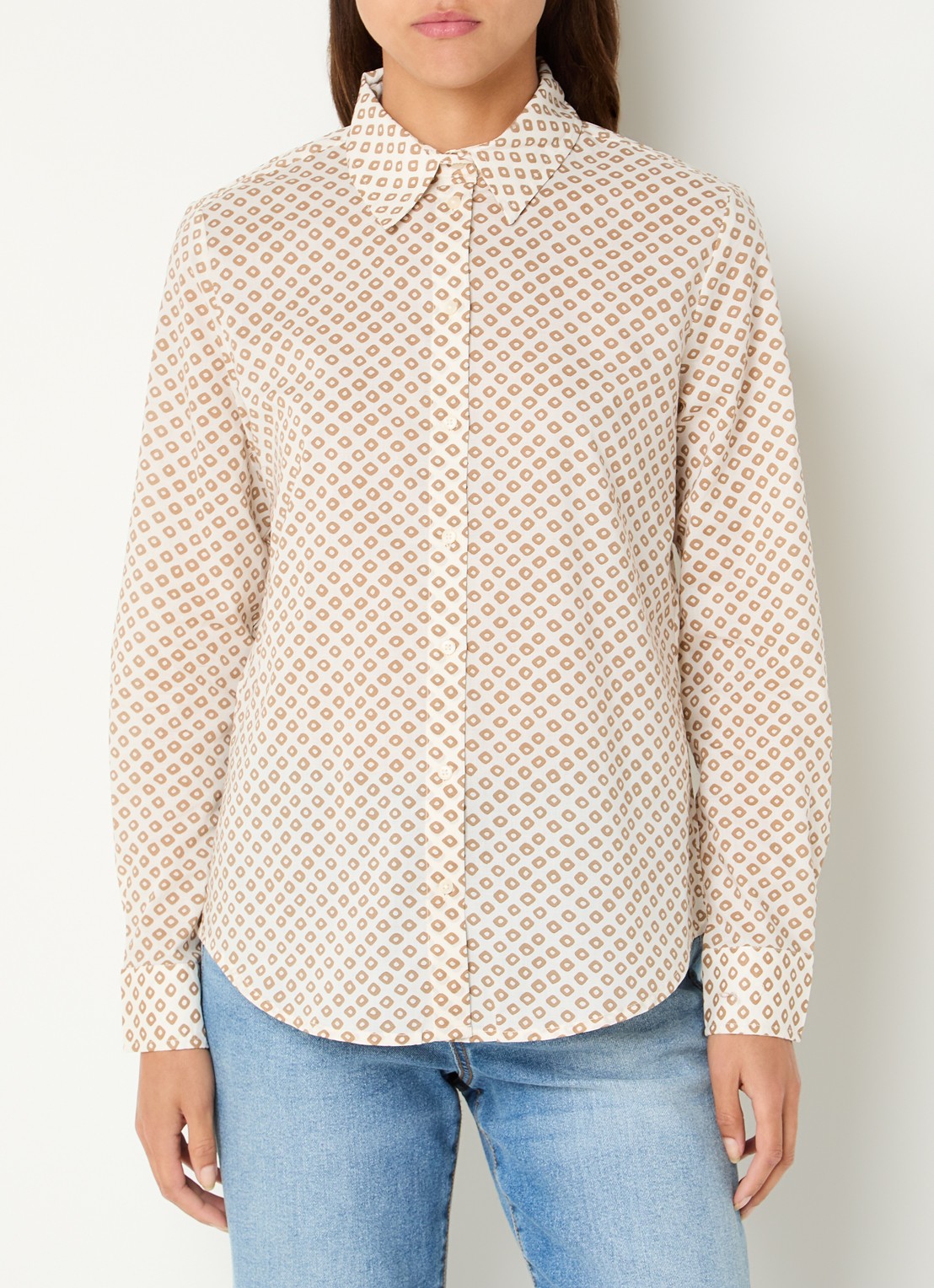 Benetton Blouse met print - detail 3 khaki