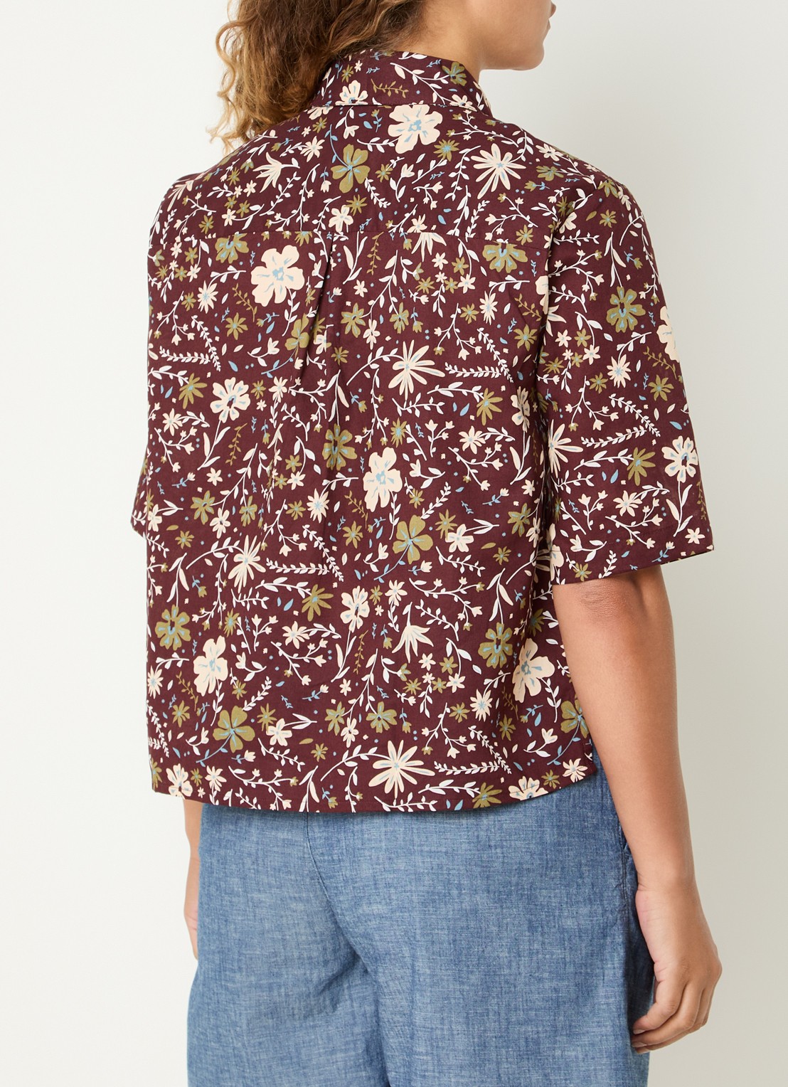 Benetton Blouse met print - achterkant 2 roodbruin
