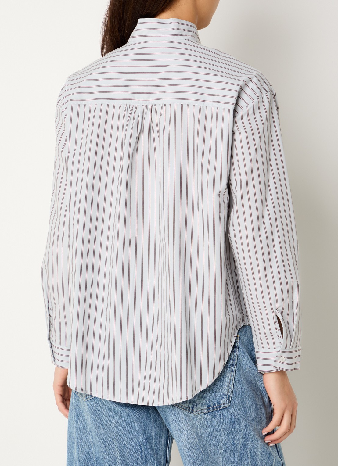 Benetton Blouse met sjaalkraag en streepprint - achterkant 4 lichtroze