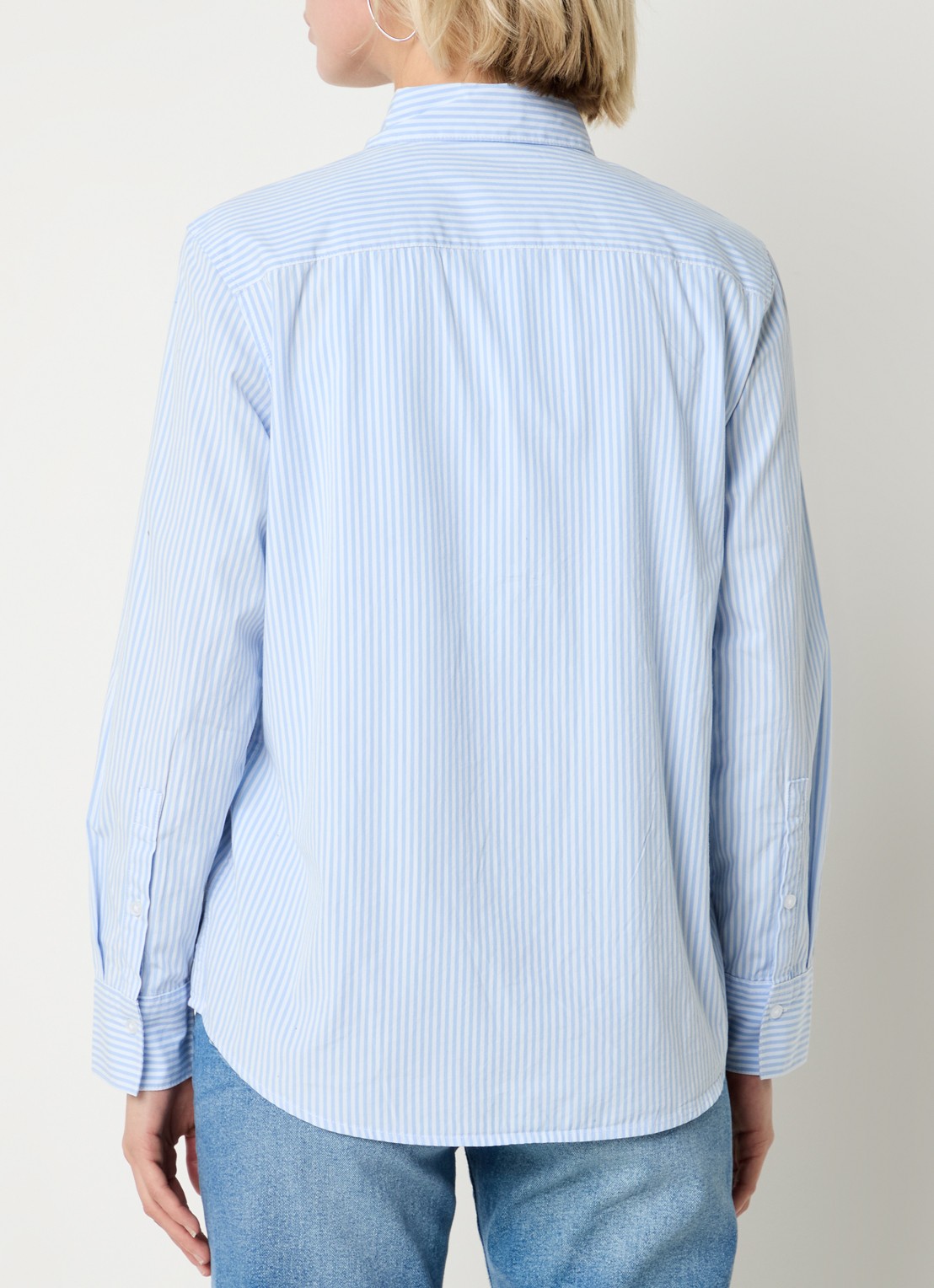 Benetton Blouse met streepprint - achterkant lichtblauw
