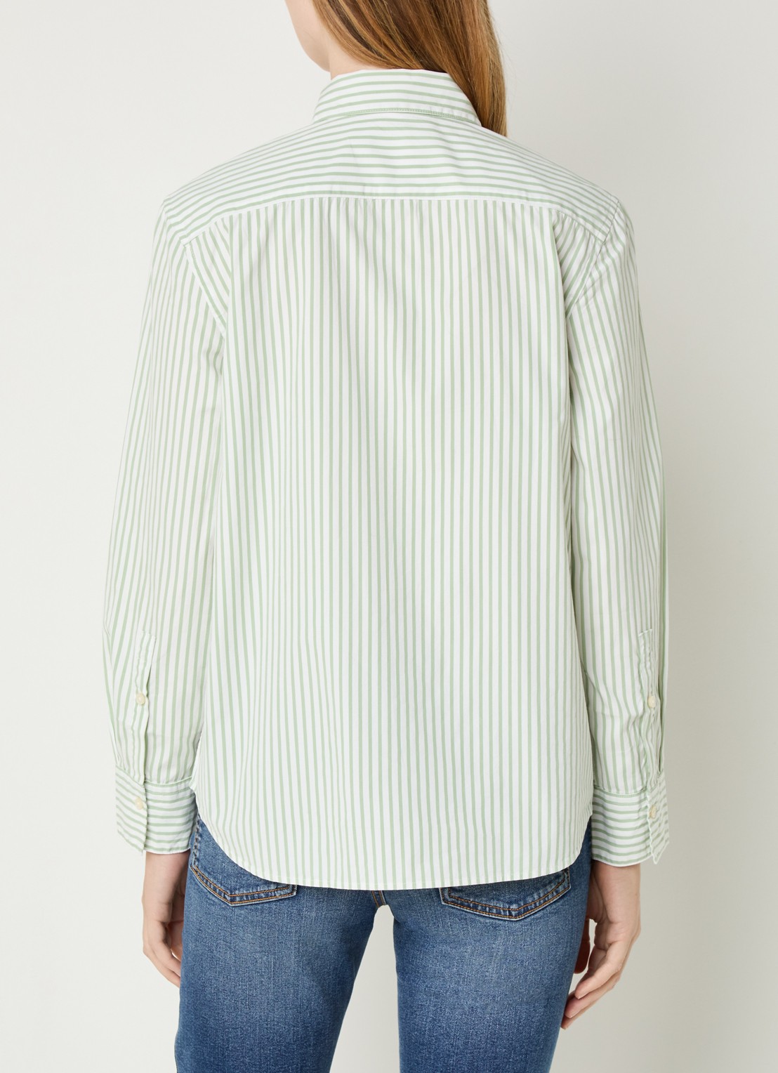 Benetton Blouse met streepprint - achterkant 4 lichtgroen