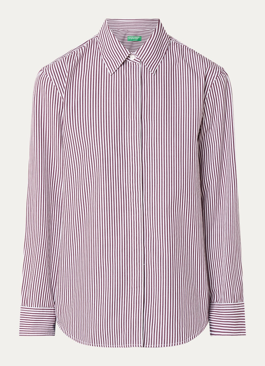 Benetton Blouse met streepprint - voorkant 3 bordeauxrood