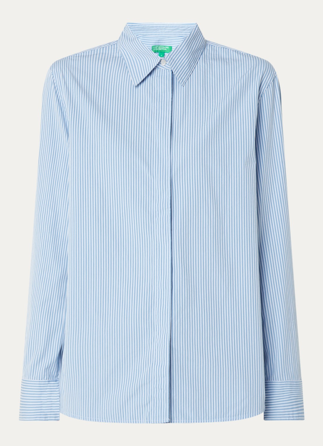 Benetton Blouse met streepprint - voorkant 3 donkerblauw