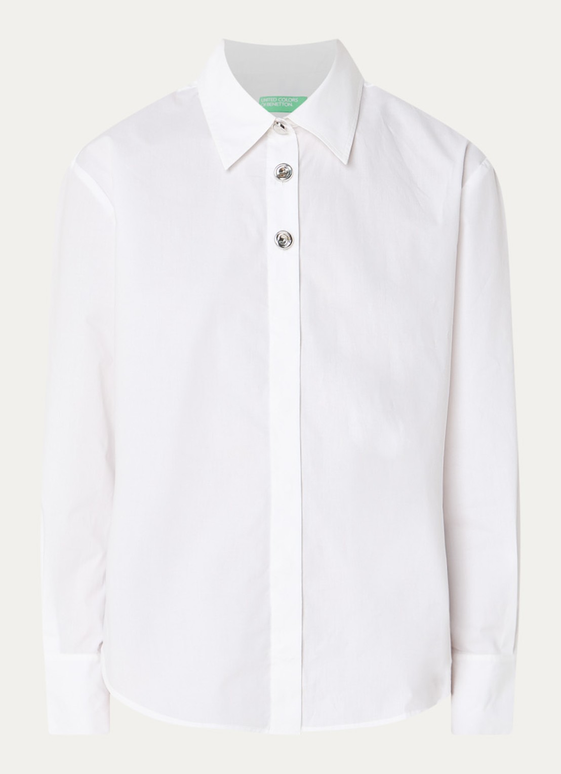 Benetton Blouse van katoen - voorkant wit