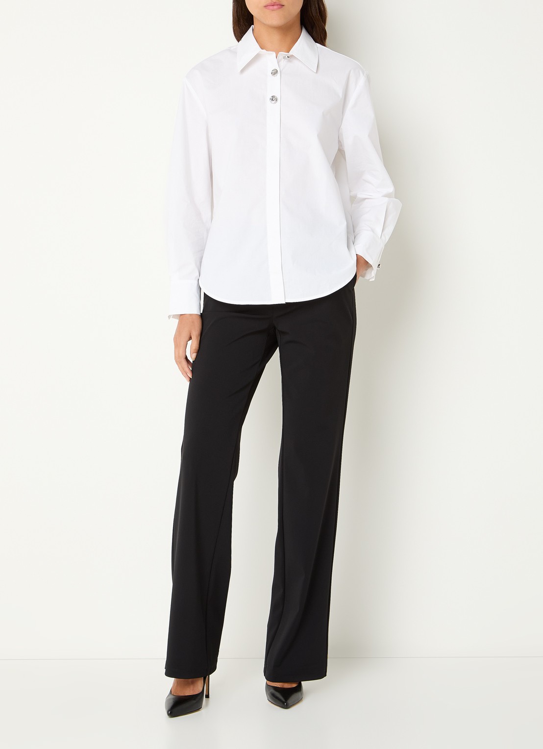 Benetton Blouse van katoen - voorkant 2 wit