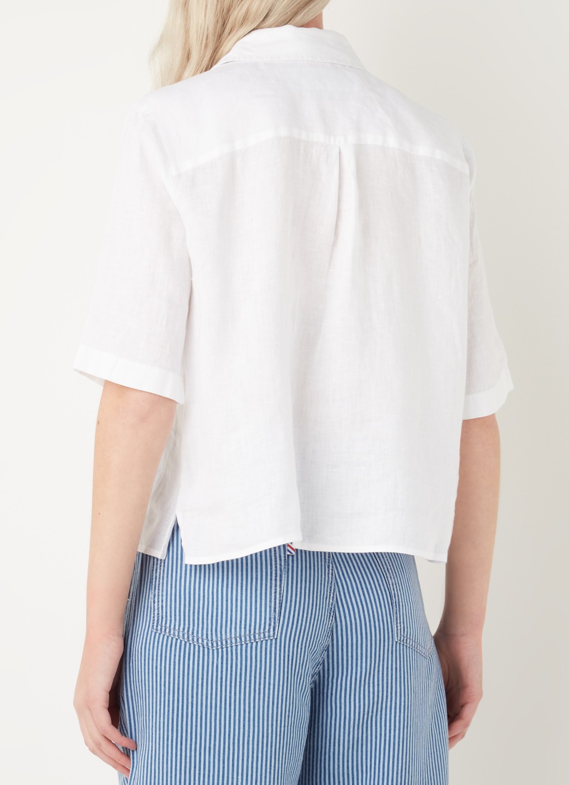 Benetton Blouse van linnen  - achterkant 3 gebroken wit