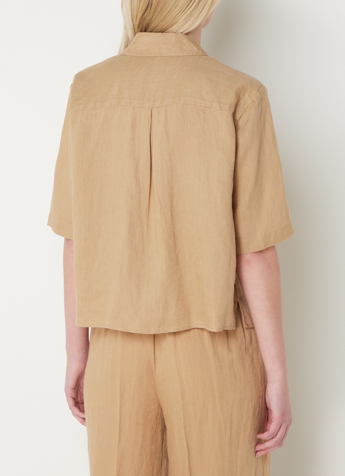 Benetton Blouse van linnen  - achterkant 2 bruin