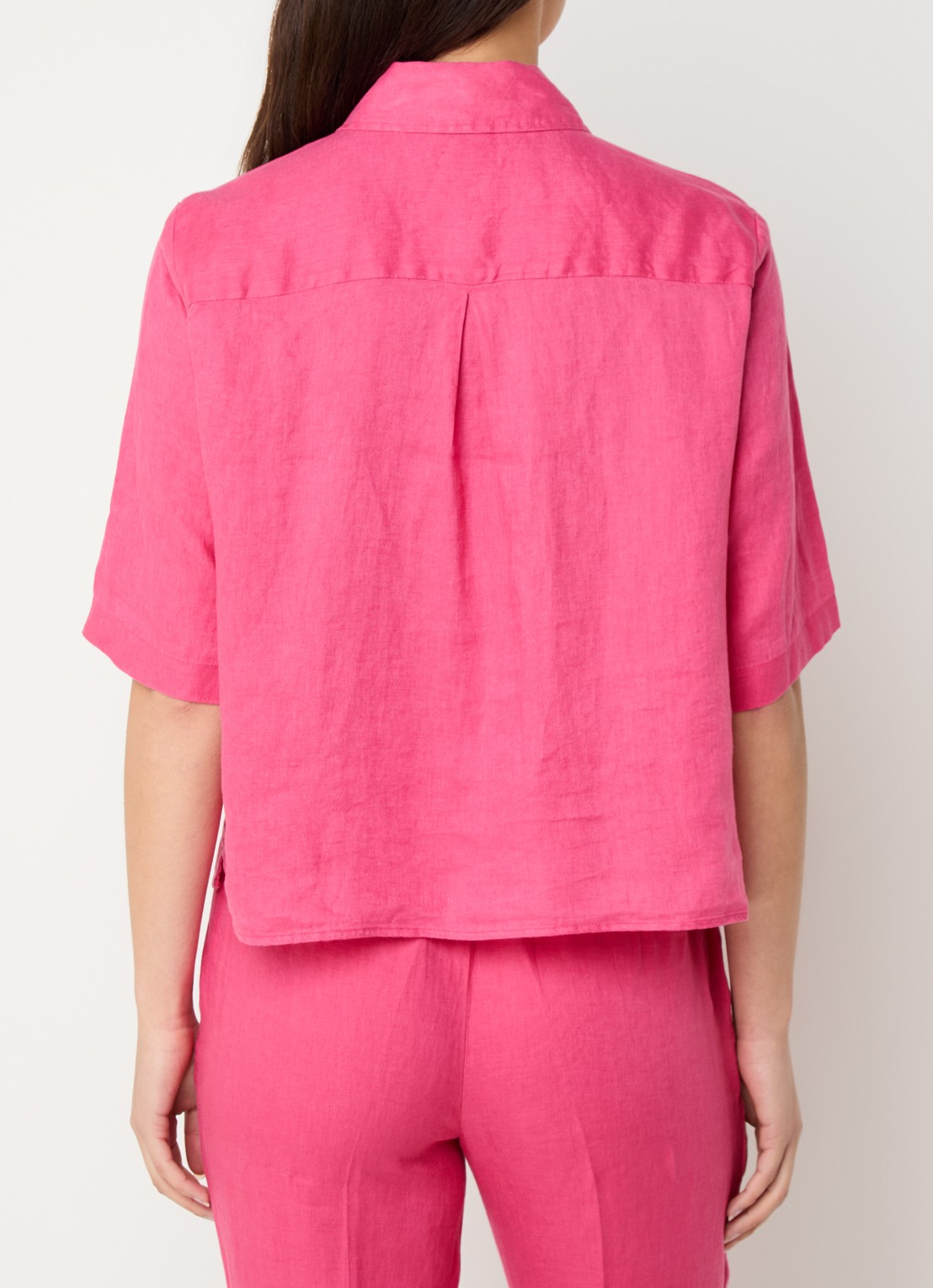 Benetton Blouse van linnen  - achterkant 2 fuchsia