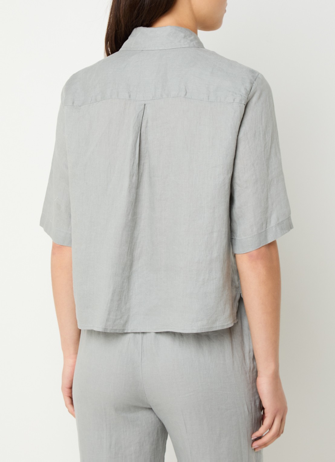 Benetton Blouse van linnen  - achterkant 3 grijs