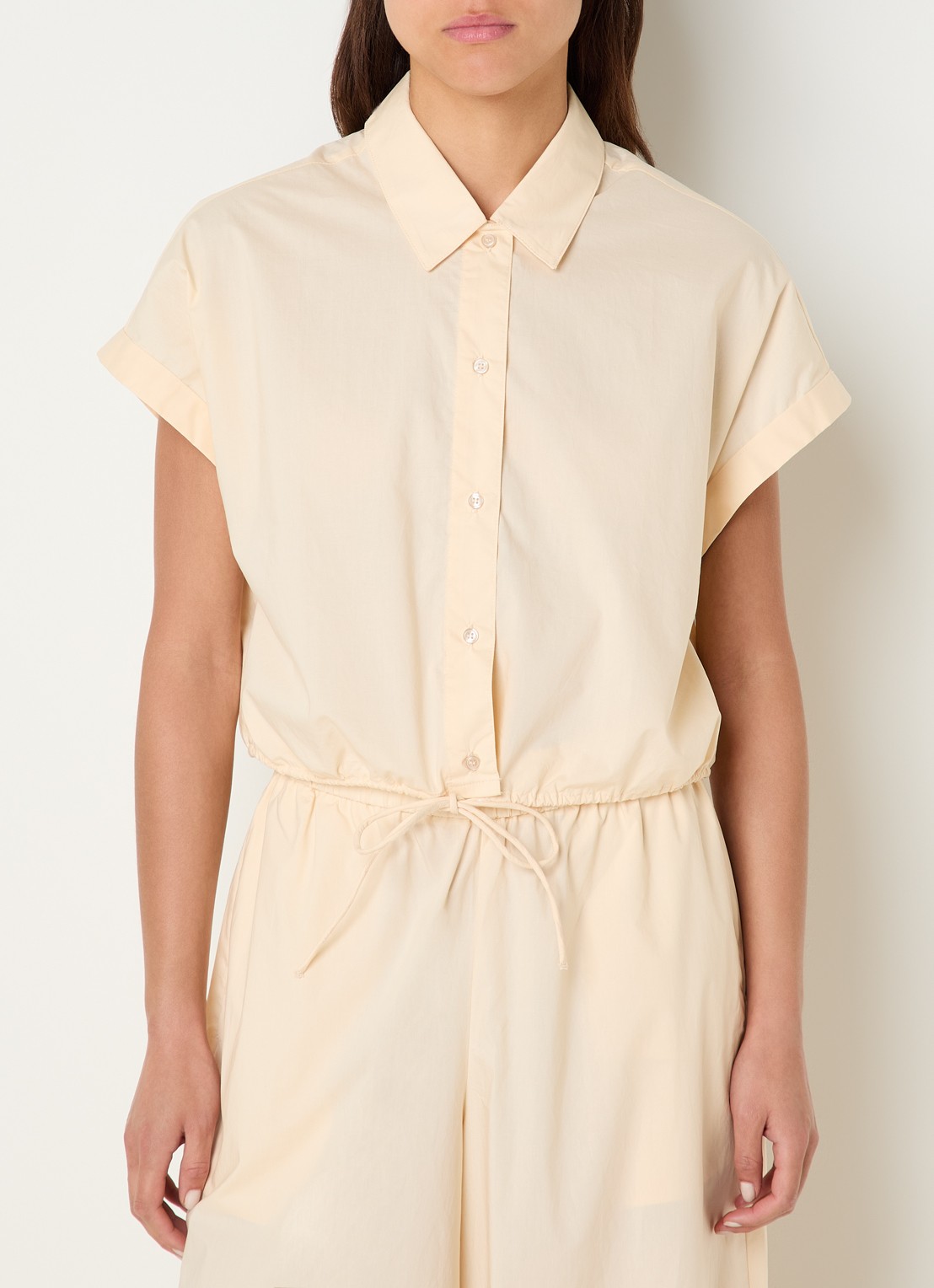 Benetton Cropped blouse met strikdetail - detail 3 creme