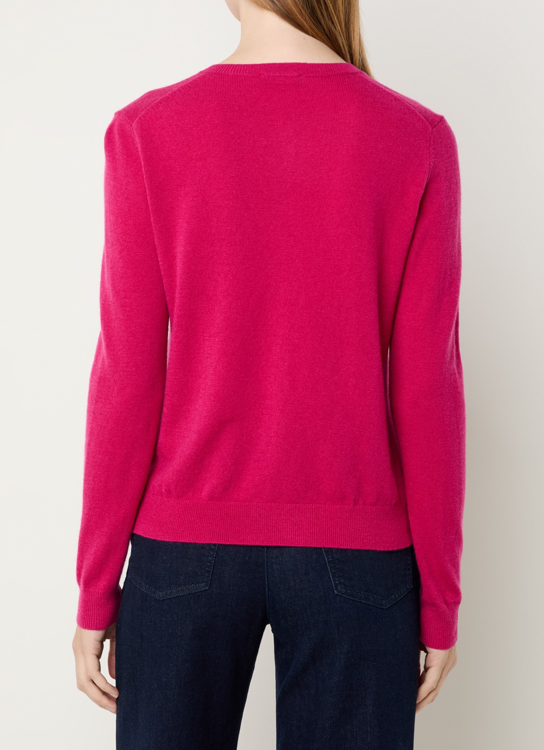 Benetton Fijngebreid vest van scheerwol met ronde hals - achterkant 4 fuchsia-2e8 / fuchsia