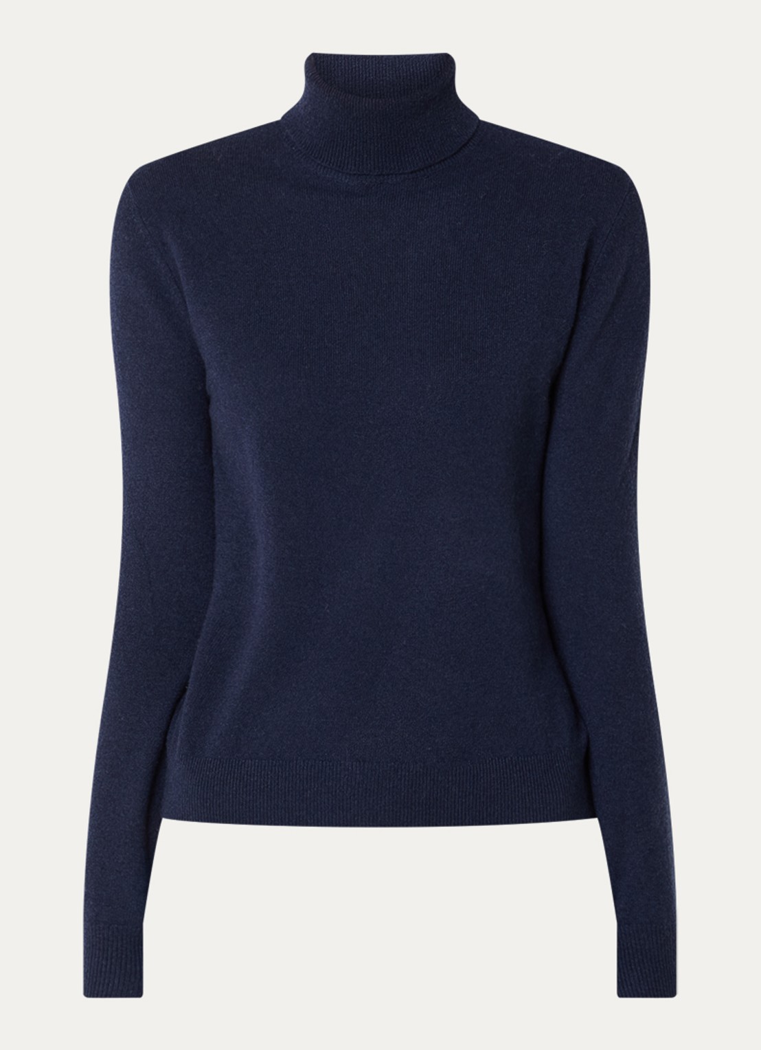 Benetton Fijngebreide coltrui van merino wol - voorkant 3 donkerblauw