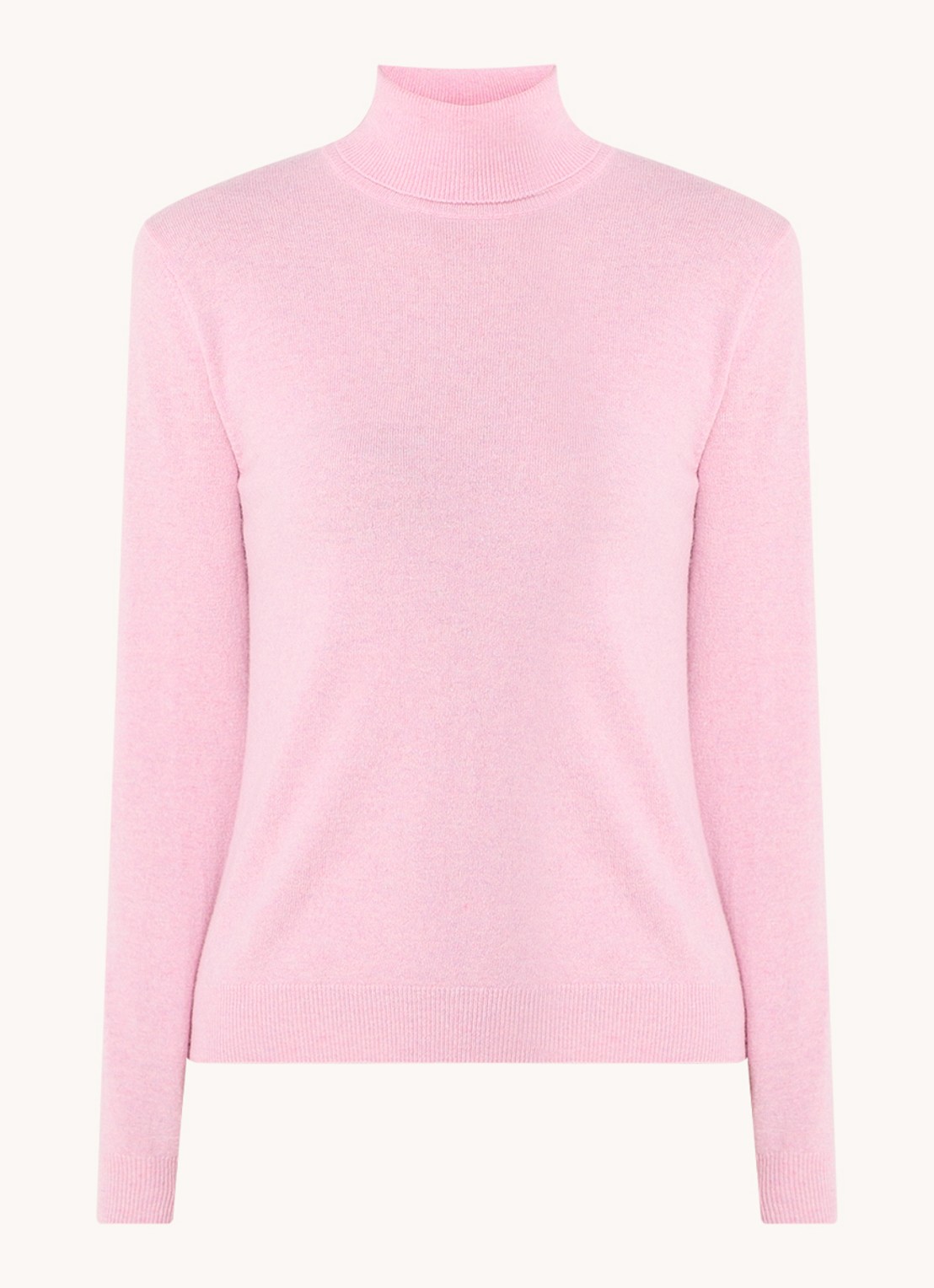 Benetton Fijngebreide coltrui van merino wol - voorkant 2 roségoud