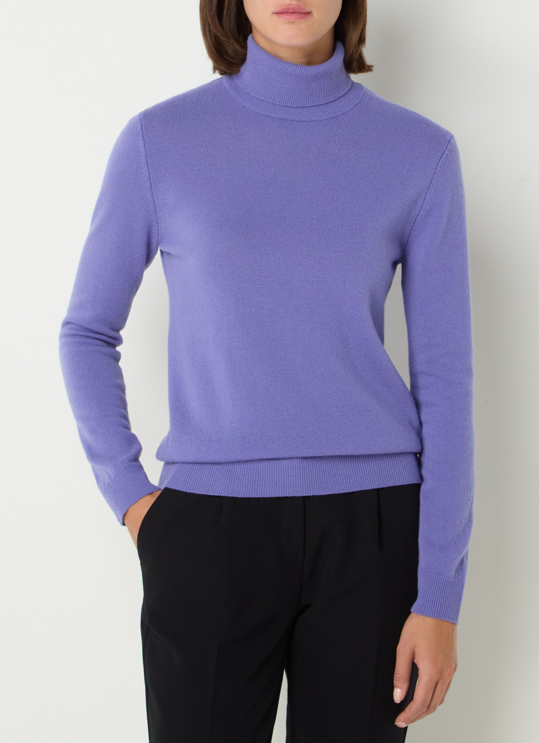 Benetton Fijngebreide coltrui van merino wol - detail 4 violet
