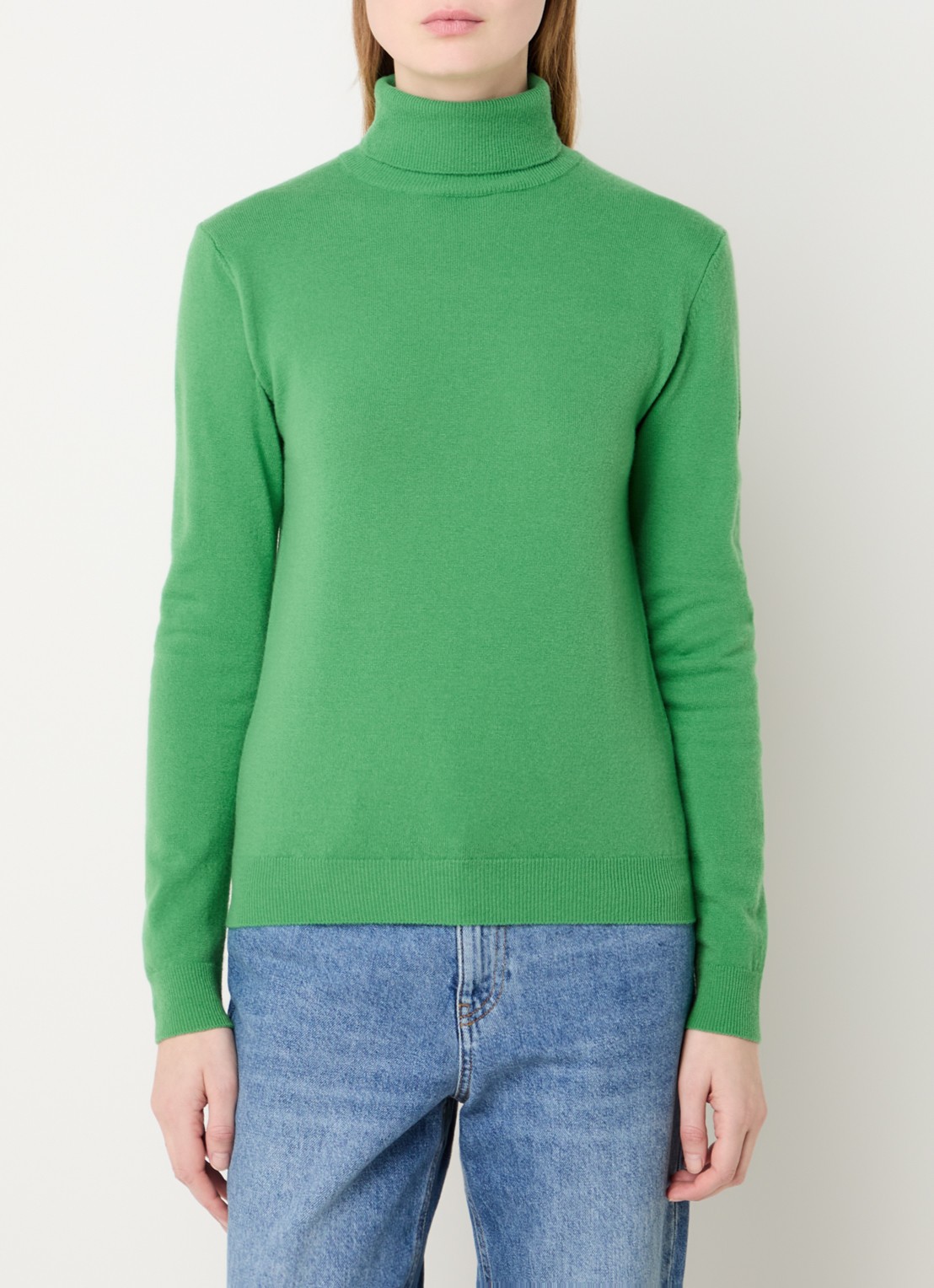 Benetton Fijngebreide coltrui van merino wol - detail 4 mint