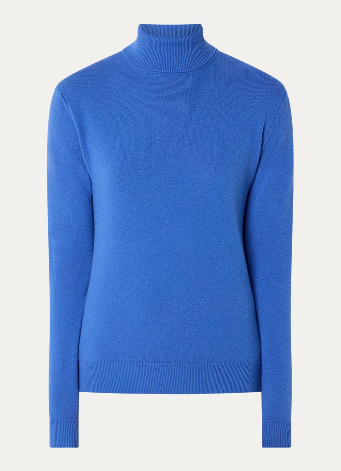 Benetton Fijngebreide coltrui van merino wol - voorkant 5 donkerblauw