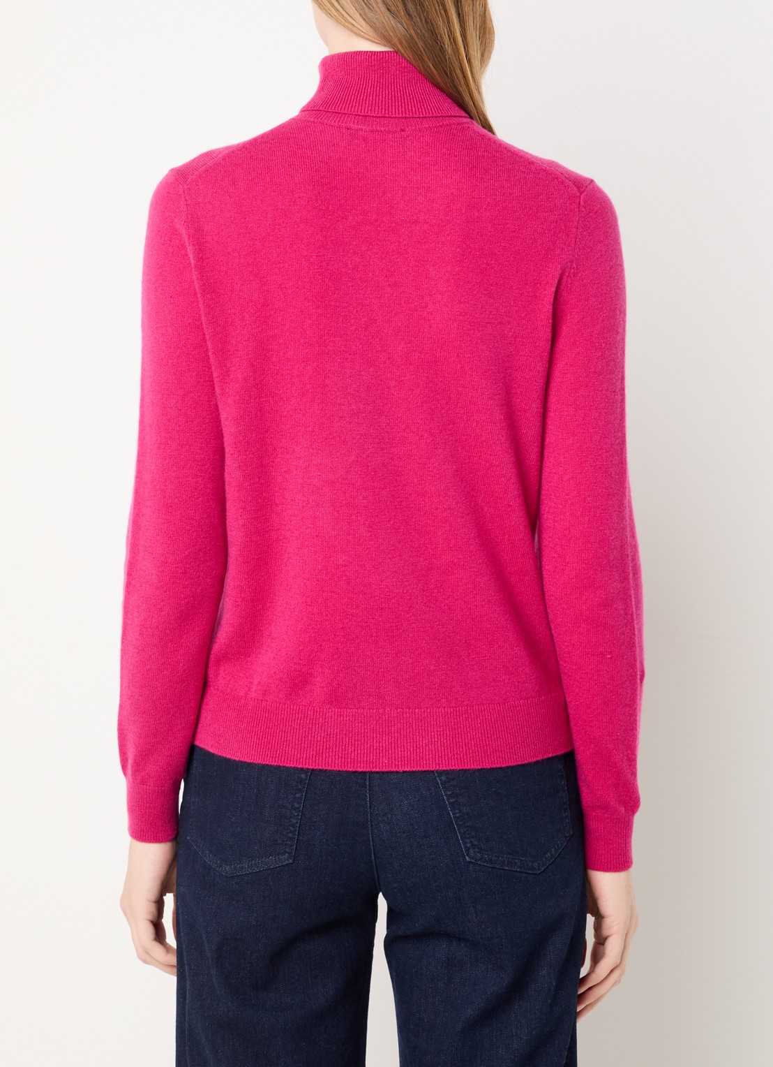 Benetton Fijngebreide coltrui van merino wol - achterkant 4 fuchsia