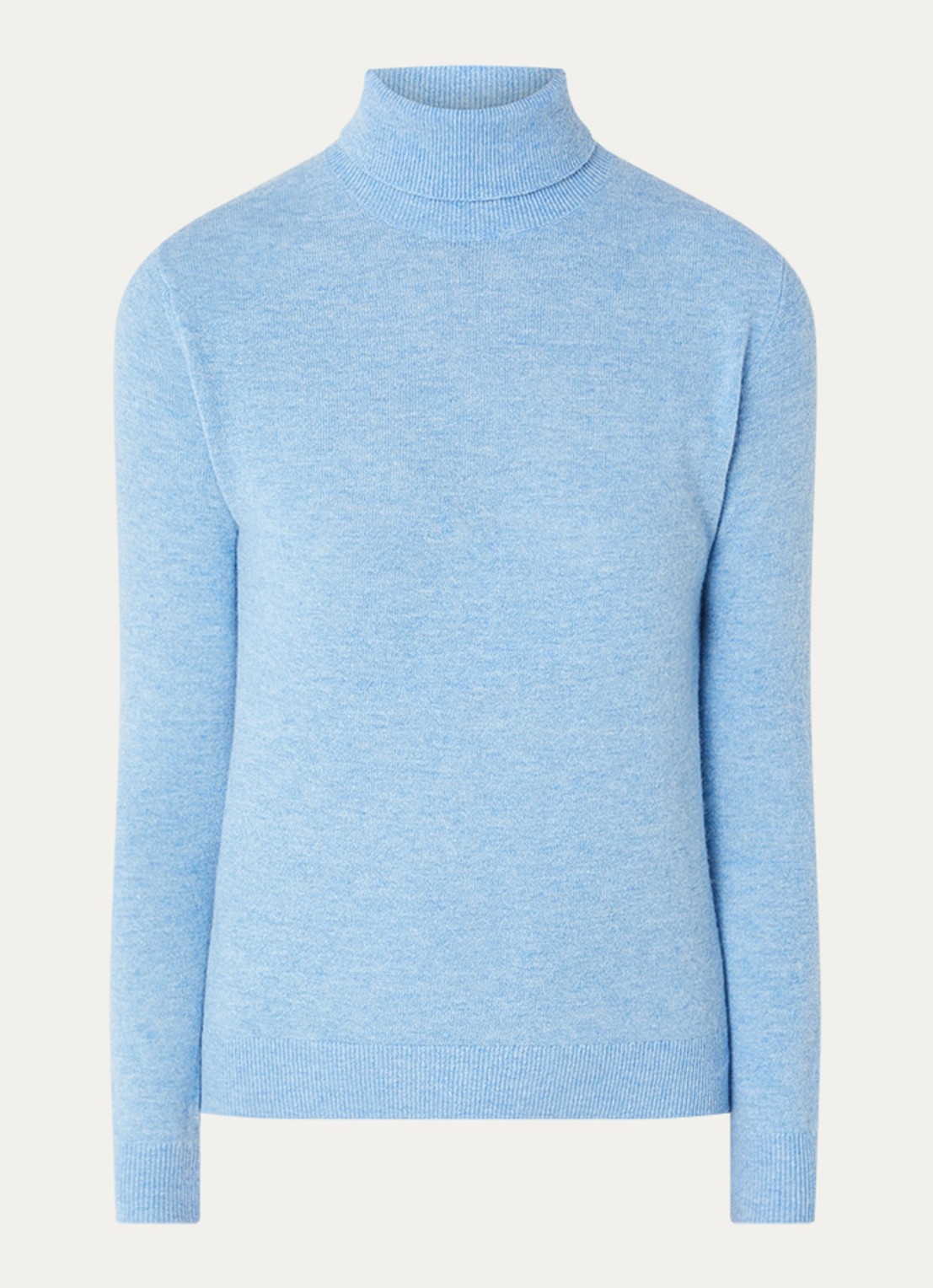 Benetton Fijngebreide coltrui van merino wol - voorkant 3 blauwgrijs