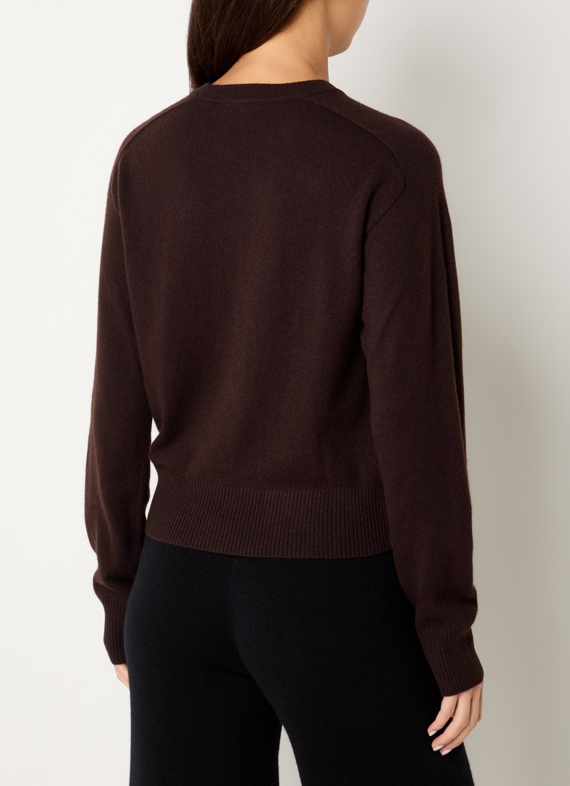 Benetton Fijngebreide pullover in kasjmierblend met ronde hals - achterkant 4 bruin