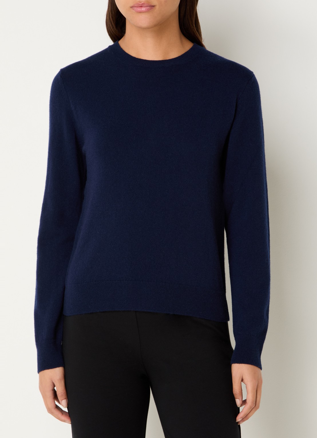 Benetton Fijngebreide pullover van kasjmier - detail donkerblauw