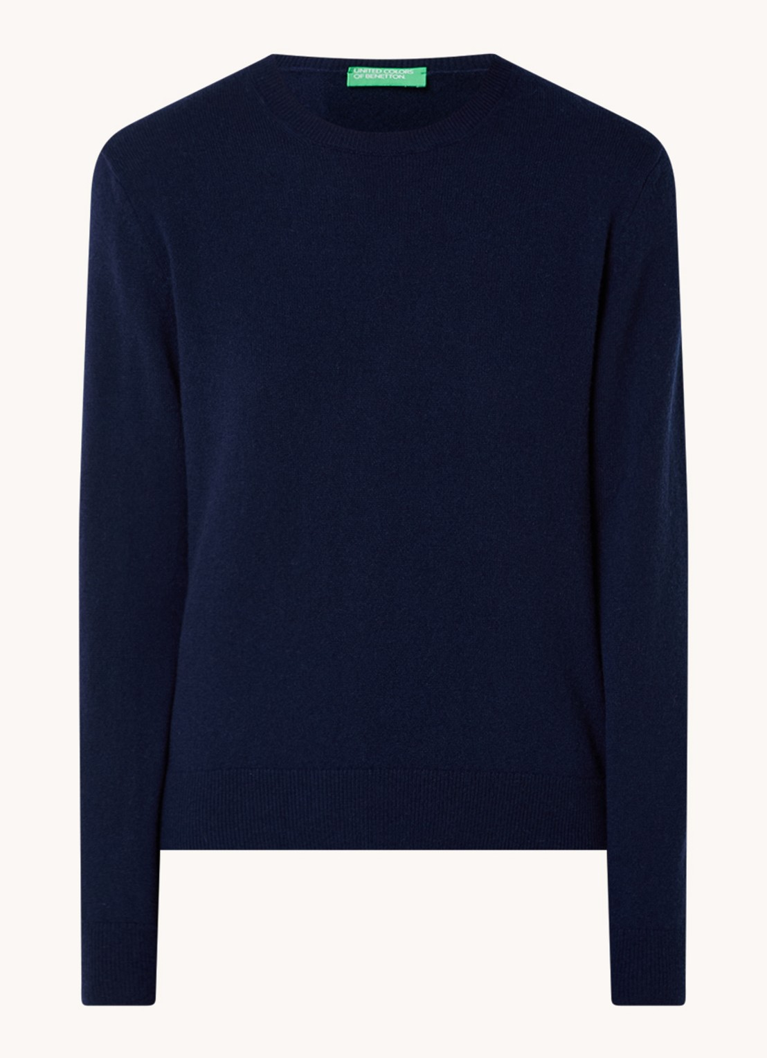 Benetton Fijngebreide pullover van kasjmier - voorkant 5 donkerblauw
