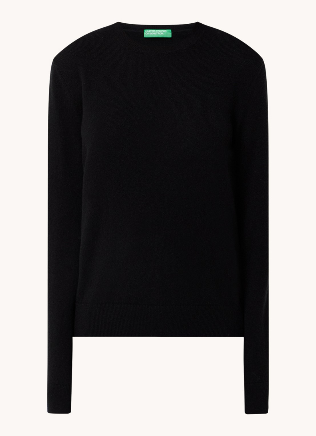 Benetton Fijngebreide pullover van kasjmier - voorkant 2 zwart