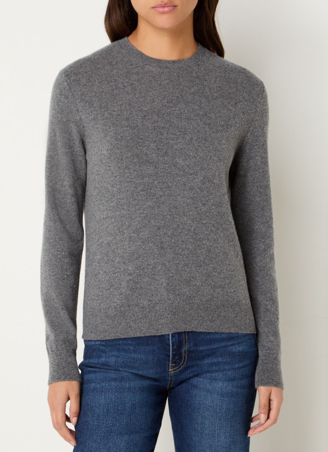 Benetton Fijngebreide pullover van kasjmier - detail 4 grijs