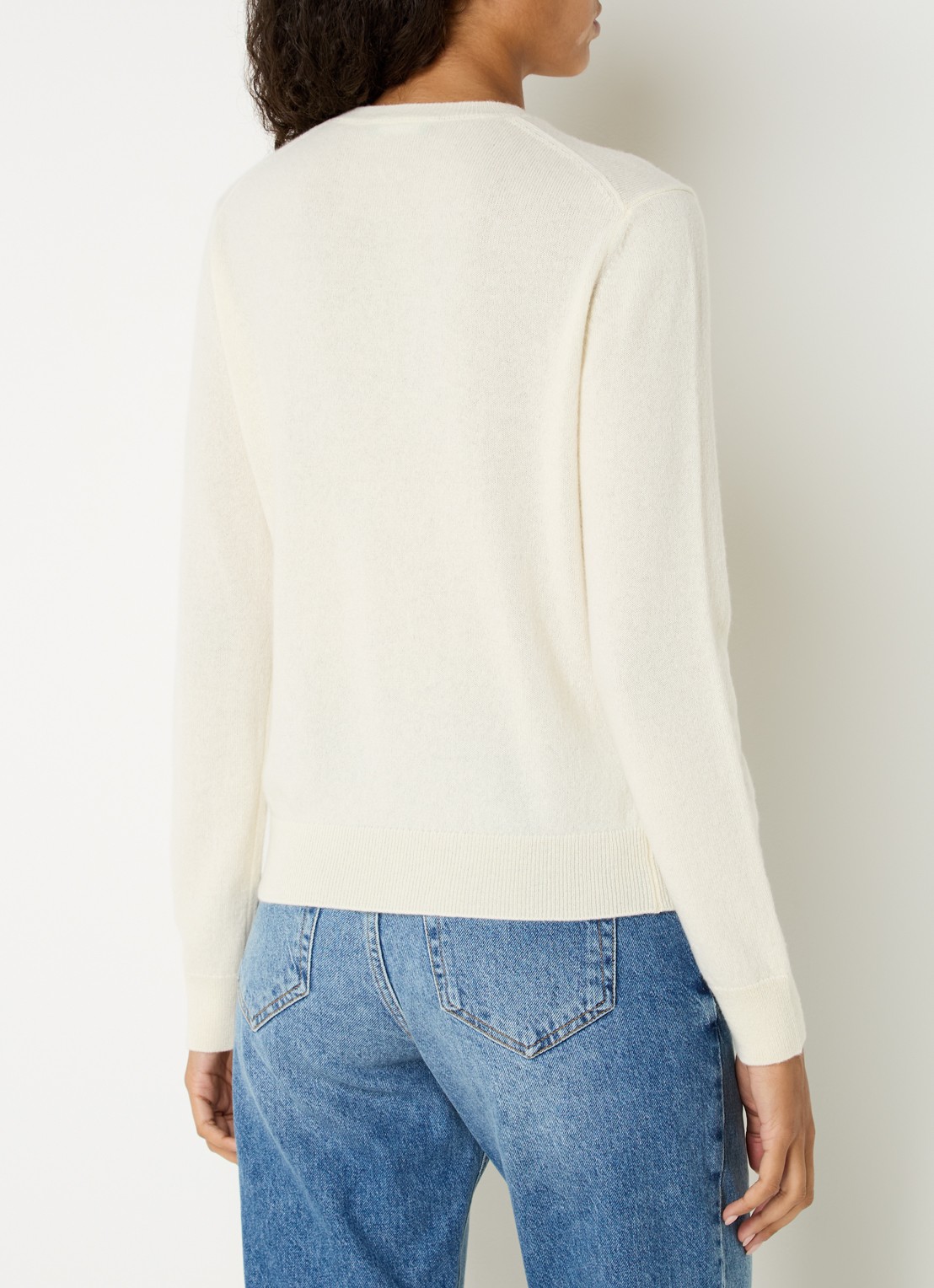 Benetton Fijngebreide pullover van kasjmier - achterkant 4 ivoor