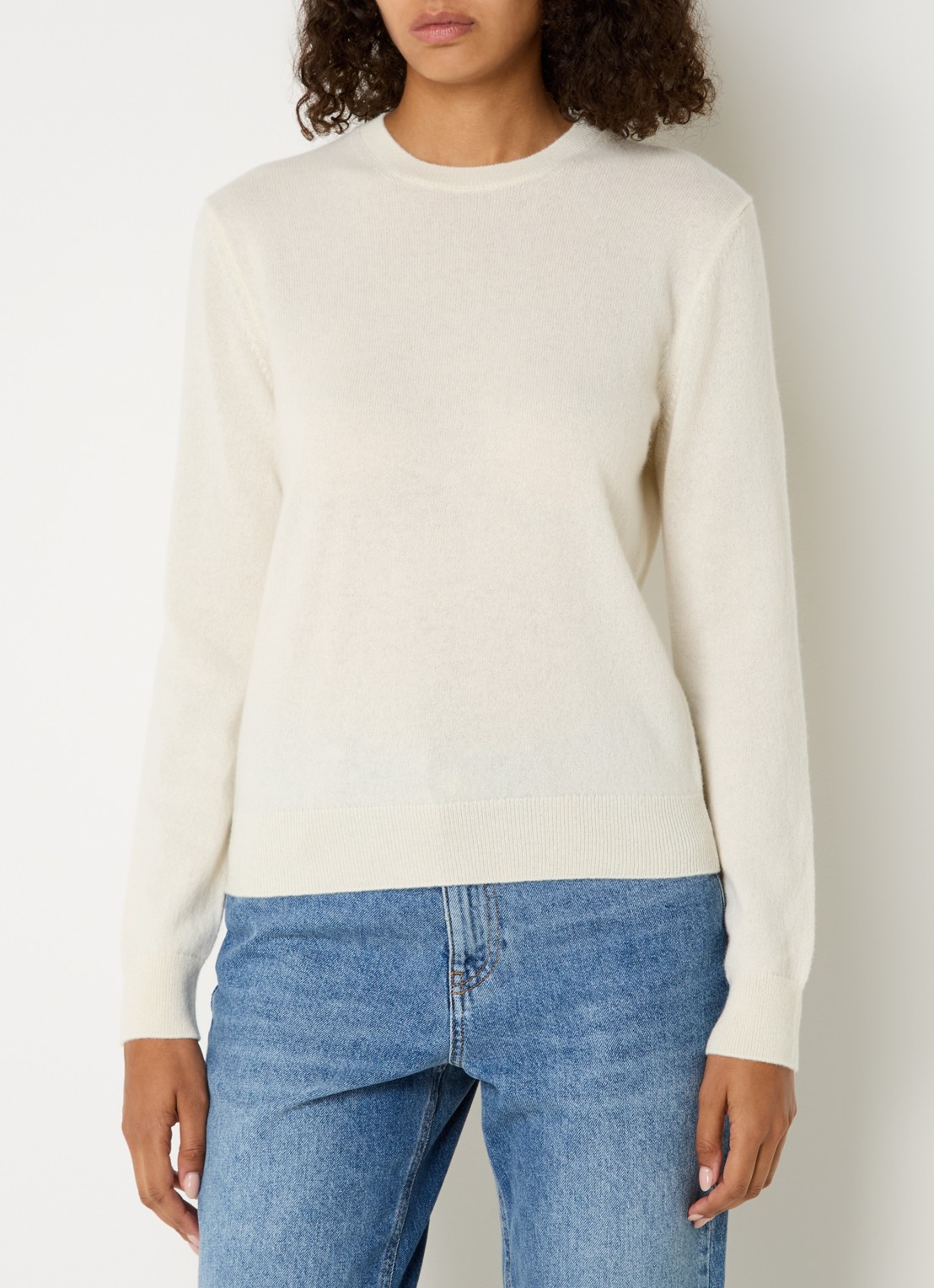 Benetton Fijngebreide pullover van kasjmier - detail 3 ivoor