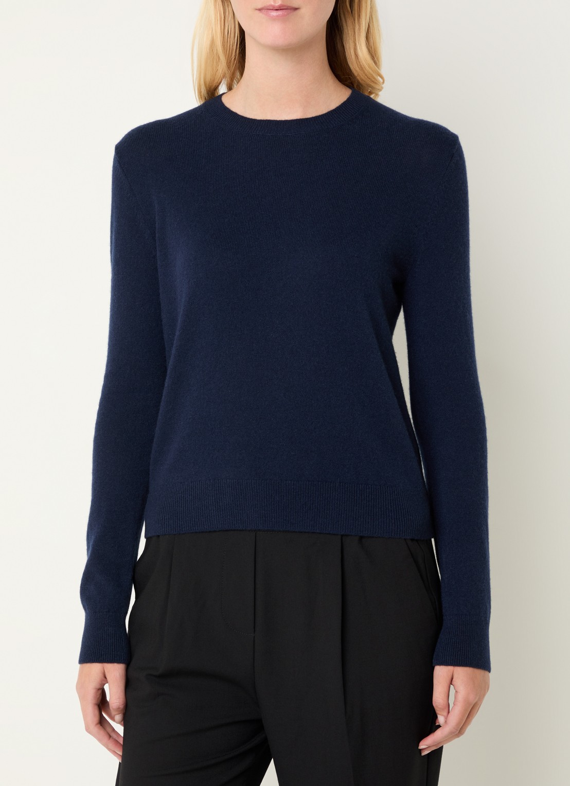 Benetton Fijngebreide pullover van kasjmier - detail 2 donkerblauw