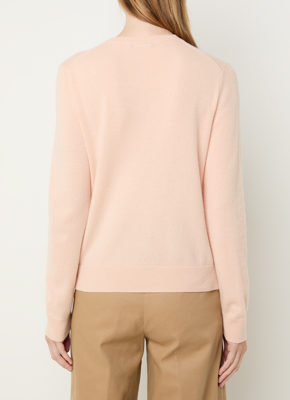 Benetton Fijngebreide pullover van kasjmier - achterkant 4 zalmroze