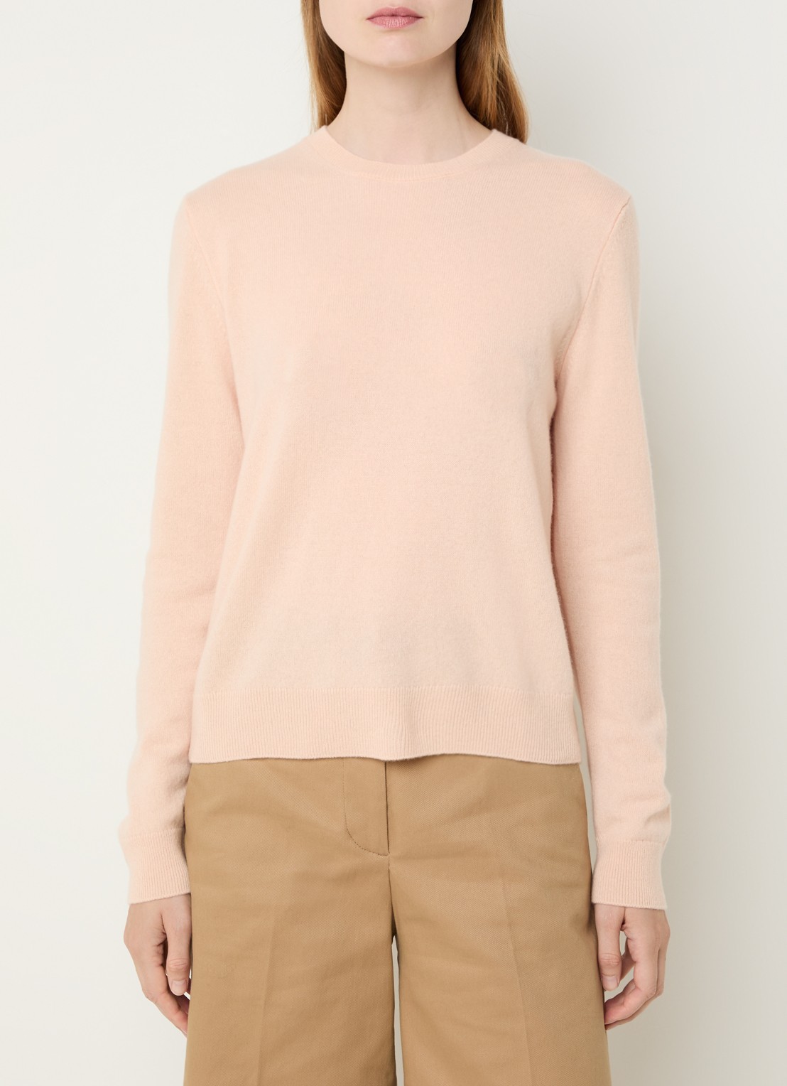 Benetton Fijngebreide pullover van kasjmier - detail zalmroze