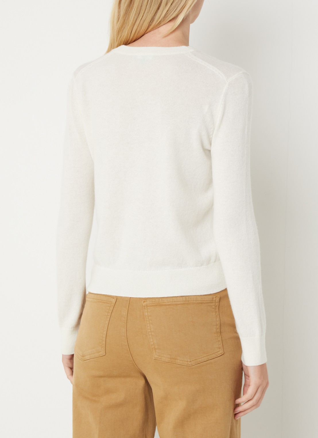Benetton Fijngebreide pullover van kasjmier - achterkant 2 creme