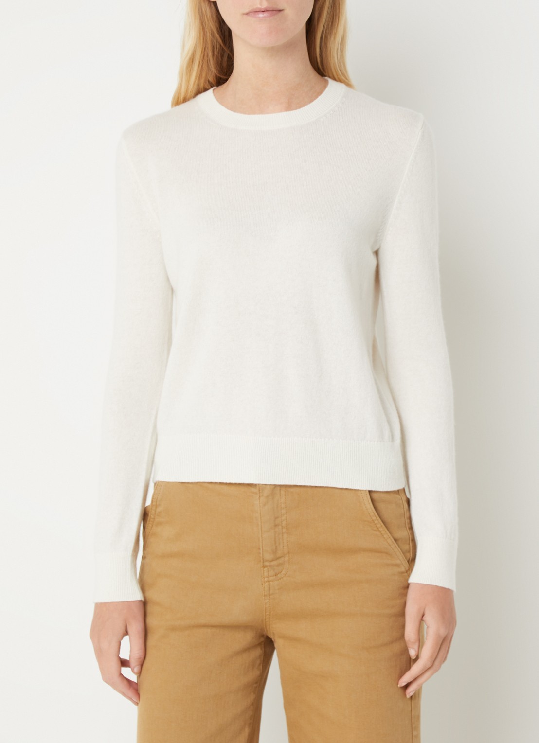 Benetton Fijngebreide pullover van kasjmier - detail creme