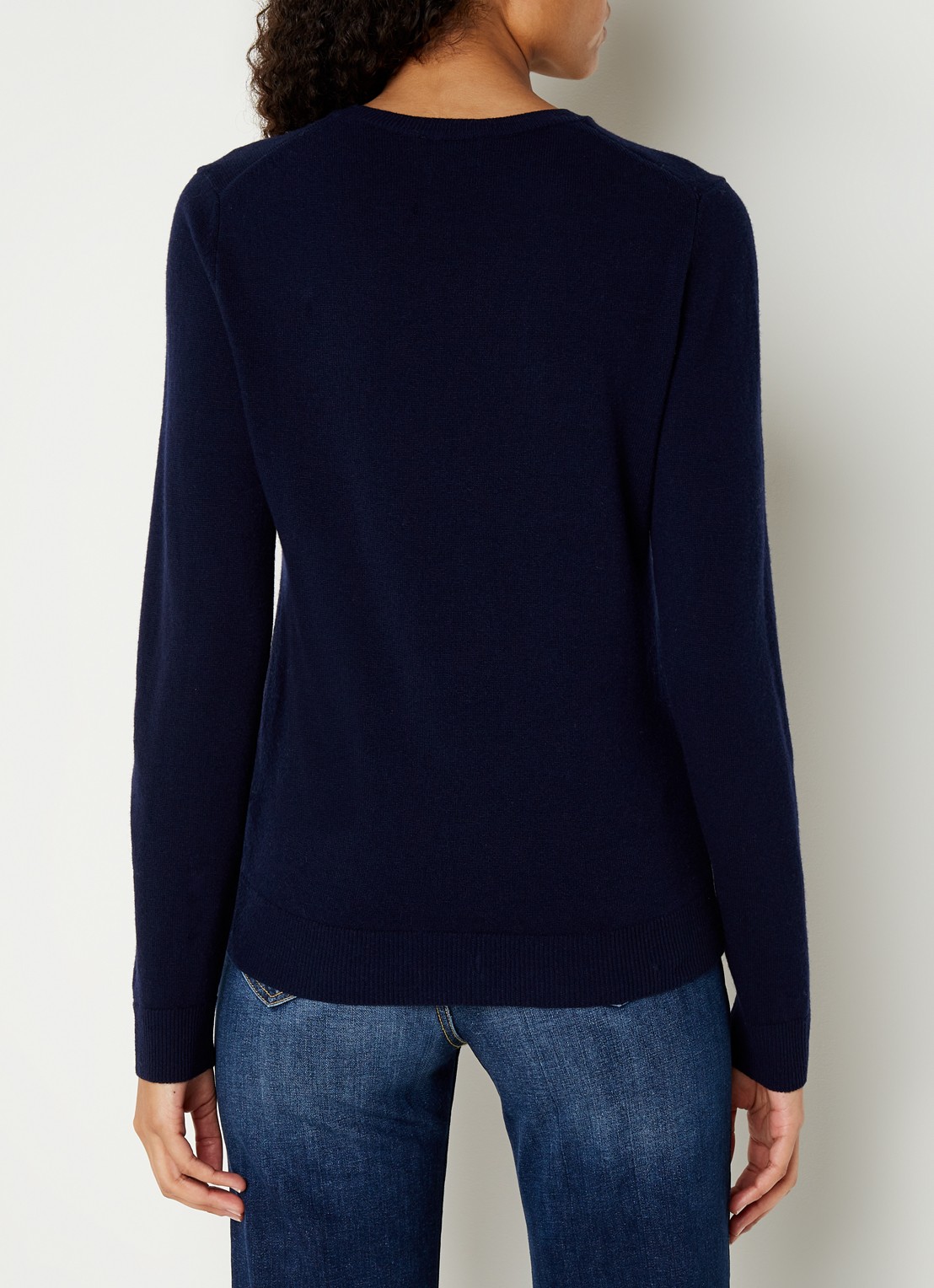Benetton Fijngebreide pullover van merino wol - achterkant 3 blauw