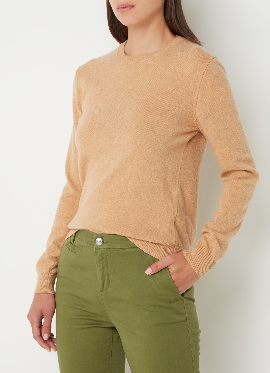 Benetton Fijngebreide pullover van merino wol - detail 4 camel