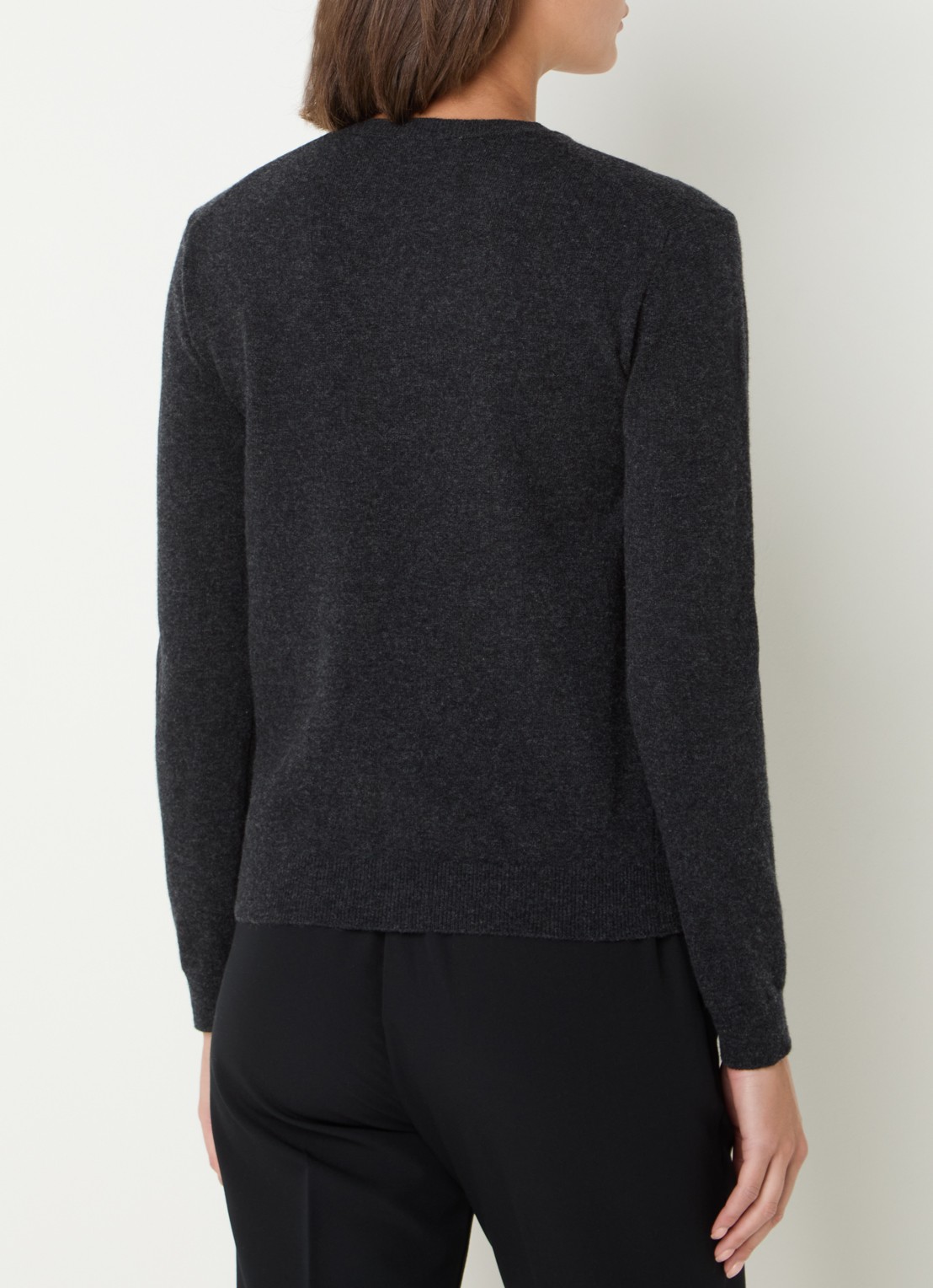 Benetton Fijngebreide pullover van merino wol - achterkant 6 antraciet